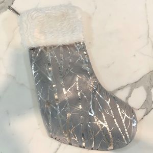 Silver Stocking with White Fur